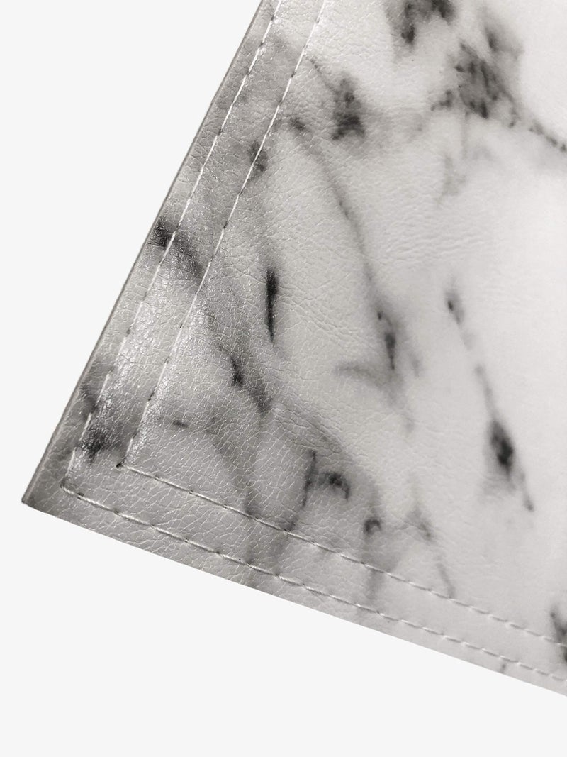 Jovono Marble Faux Leather PU Placemats, Set of 8, Easy to Clean, Heat & Stain Resistant for Conference Table,Dining Home Office Decor - Image 3